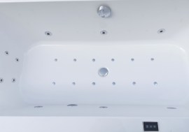 korpus wanny wykonany z akrylu sanitarnego Lucite®, kolor śnieżno-biały, powłoka antybakteryjna  VESSA DUO SC012-WP-DUO-H